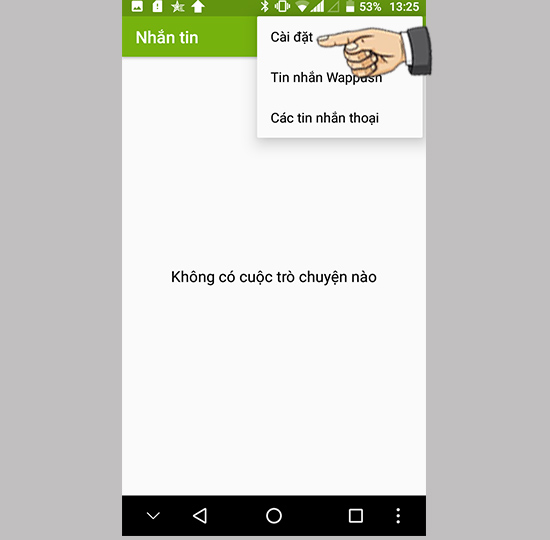 Vào cài đặt tin nhắn